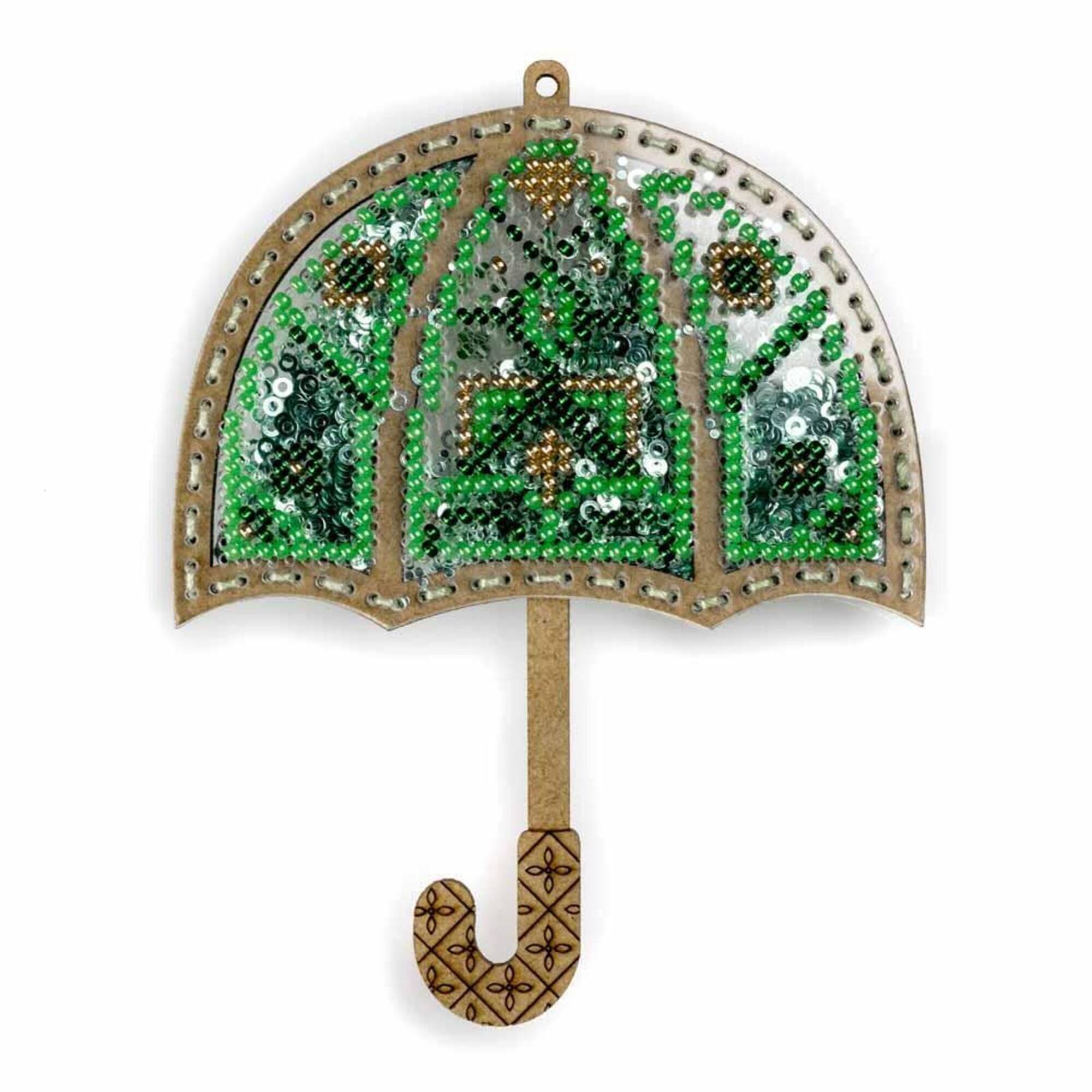 Wonderland Crafts Umbrella Christmas Ornament Bead Embroidery Kit